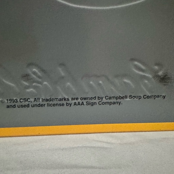 1993 Campbell’s Soup Metal Sign “She Knows” #5 of 20 Vintage AAA Co - Picture 8 of 8